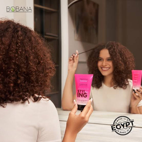 بوبانا جل تثبيت الشعر الكيرلي بزيت بذور الكتان 150 مل - Bobana